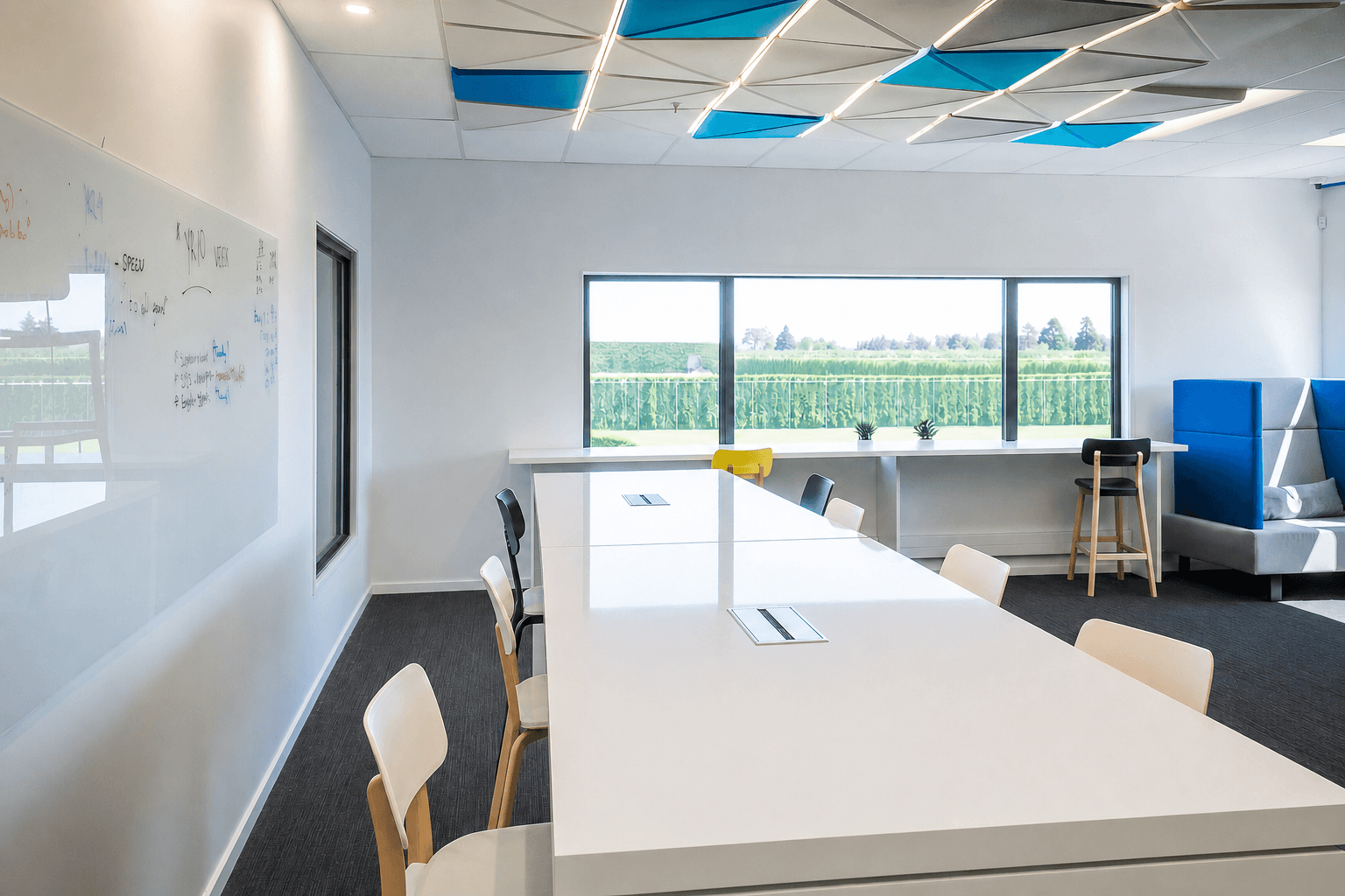 The same commercial meeting room after professional cleaning
