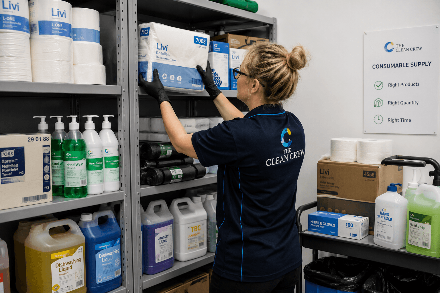 The Clean Crew managing consumables supply for a Hawke's Bay client site